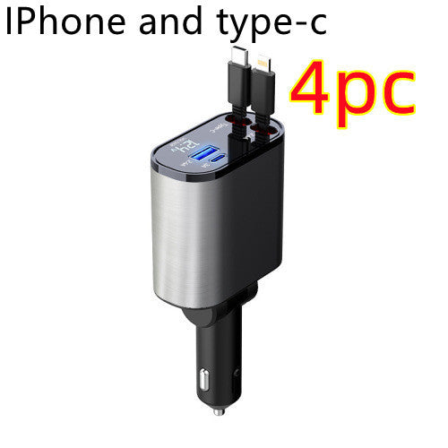 Metal Car Charger 100W Super Fast Charging Car Cigarette Lighter USB And TYPE-C Adapter - Omnia