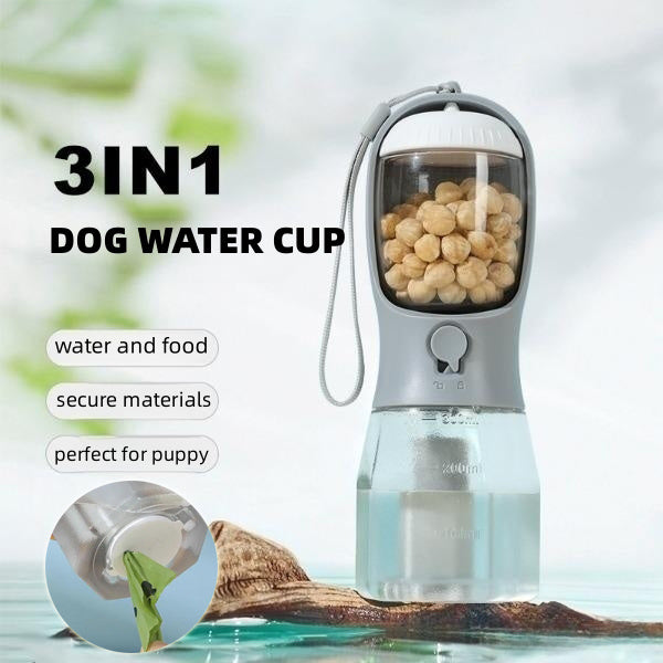 Dog Water Cup Drinking Food Garbage Bag Three-in-one Portable Small Multi-functional Pet Cups Pets Supplies - Omnia