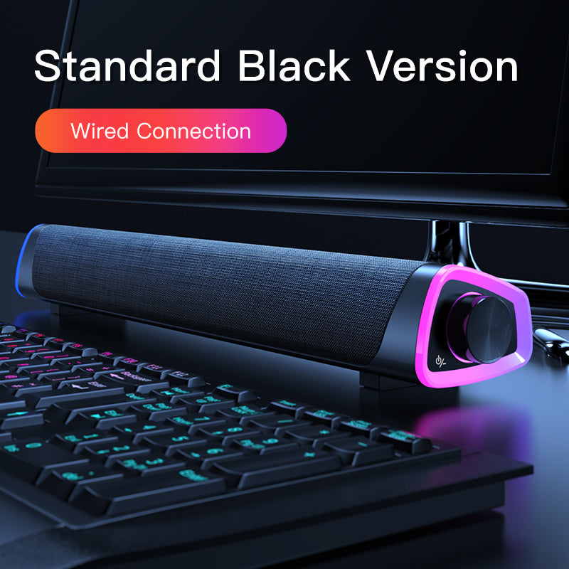 Compatible with Apple, 4D Computer Speaker Bar Stereo Sound subwoofer Bluetooth Speaker For Macbook Laptop Notebook PC Music Player Wired Loudspeaker - Omnia