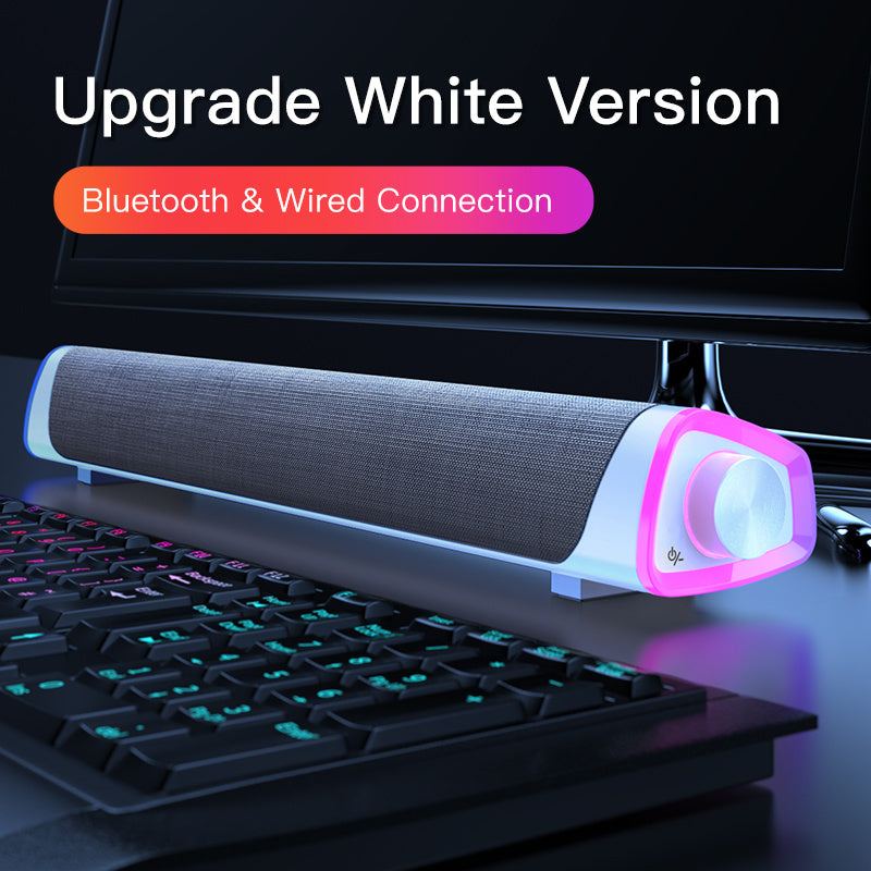 Compatible with Apple, 4D Computer Speaker Bar Stereo Sound subwoofer Bluetooth Speaker For Macbook Laptop Notebook PC Music Player Wired Loudspeaker - Omnia