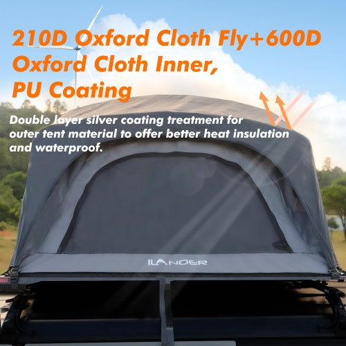 ILANDER Lite Cruiser Rooftop Tent 140cm, Entry Level Land Aluminum Folding Rooftop Tent For Sedans SUV Truck Camping Waterproof, Windproof - Omnia