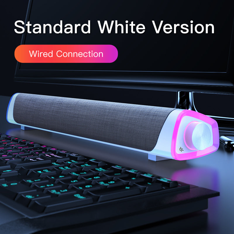 Compatible with Apple, 4D Computer Speaker Bar Stereo Sound subwoofer Bluetooth Speaker For Macbook Laptop Notebook PC Music Player Wired Loudspeaker - Omnia