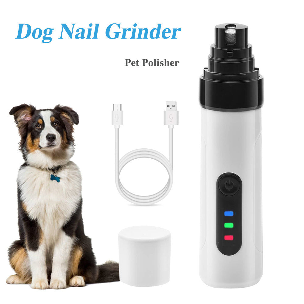 Electric Dog Nail Clippers Grinders Rechargeable USB Charging Pet Quiet Cat Paws Nail Grooming Trimmer Tools - Omnia