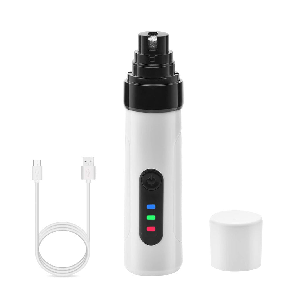 Electric Dog Nail Clippers Grinders Rechargeable USB Charging Pet Quiet Cat Paws Nail Grooming Trimmer Tools - Omnia