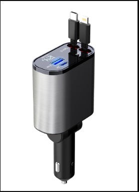 Metal Car Charger 100W Super Fast Charging Car Cigarette Lighter USB And TYPE-C Adapter - Omnia