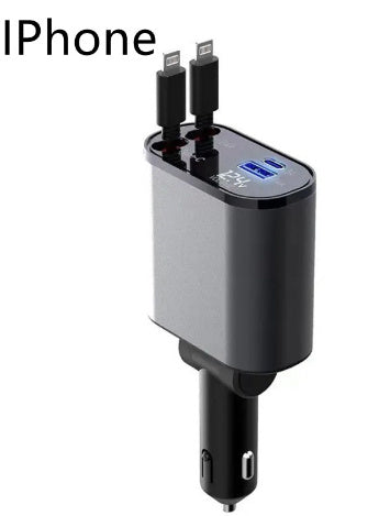 Metal Car Charger 100W Super Fast Charging Car Cigarette Lighter USB And TYPE-C Adapter - Omnia