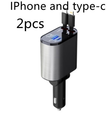 Metal Car Charger 100W Super Fast Charging Car Cigarette Lighter USB And TYPE-C Adapter - Omnia