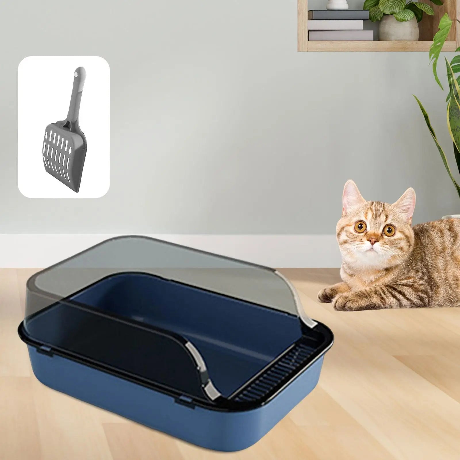 Cat Litter Box Kitten Potty Toilet for Small Medium Large Cats Small Animals - Omnia