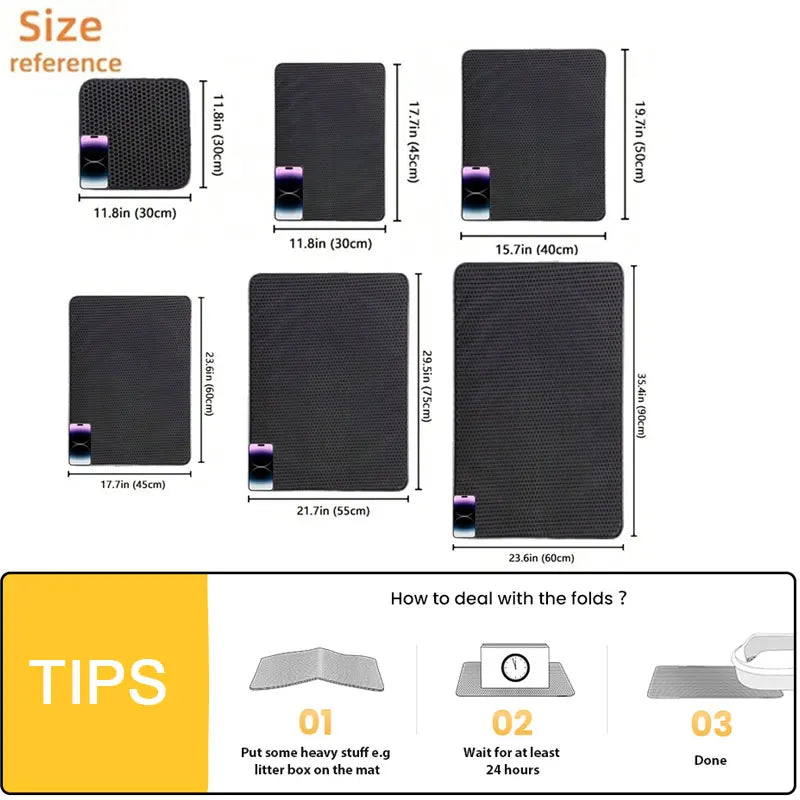 Pet Cat Litter Mat Waterproof Double Layer Cat Litter Trapping Pet Litter Box Mat Clean Pad Products For Cats Accessories - Omnia
