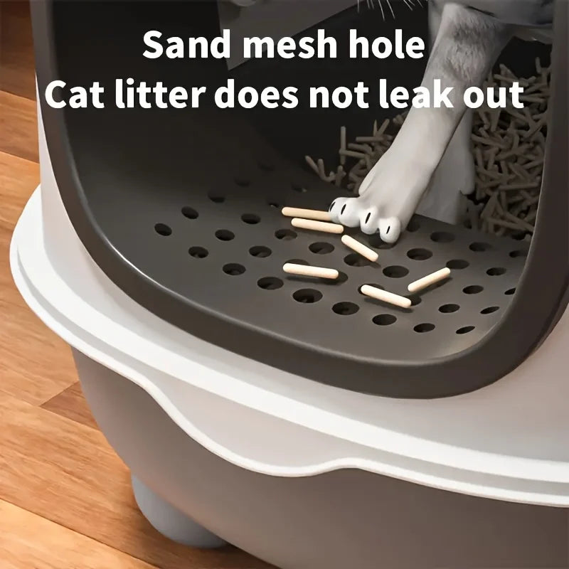 Cat Litter Box - Spacious, Foldable, Top-Entry Design, Anti-Splash &Odor-Control - Omnia