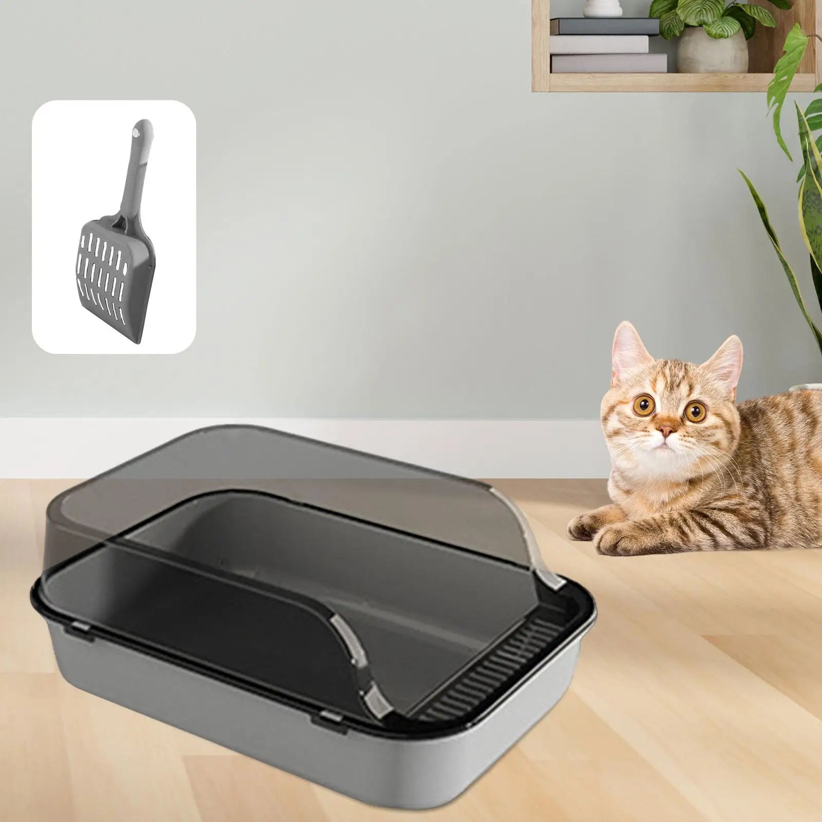Cat Litter Box Kitten Potty Toilet for Small Medium Large Cats Small Animals - Omnia