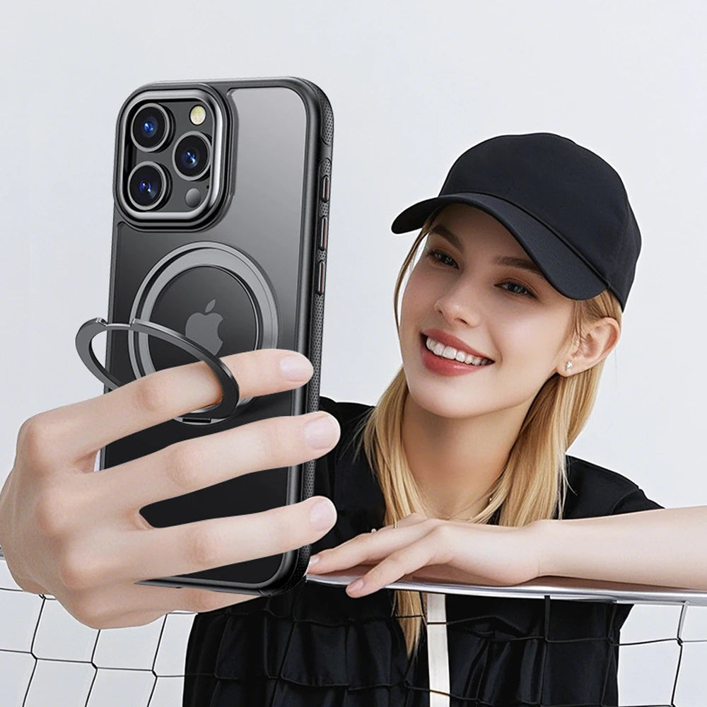 360 Rotatable Ring Phone Case Magnetic for Magsafe For iPhone - Omnia