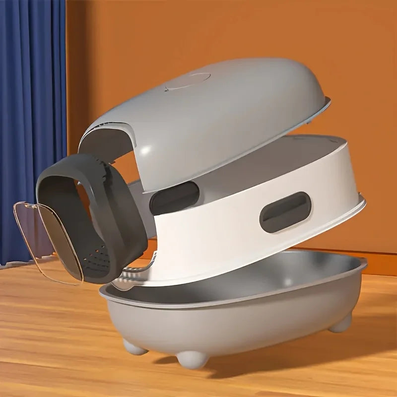 Cat Litter Box - Spacious, Foldable, Top-Entry Design, Anti-Splash &Odor-Control - Omnia
