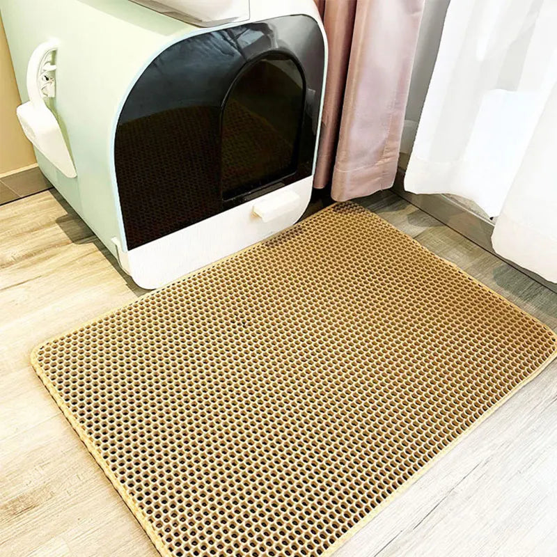 Pet Cat Litter Mat Waterproof Double Layer Cat Litter Trapping Pet Litter Box Mat Clean Pad Products For Cats Accessories - Omnia