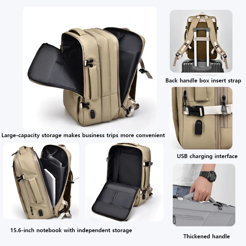 Weixier 16 Inch Large-capacity Men's High-end Backpack Computer Bag High-end Business Bag Expandable Backpack Witch USB - Omnia