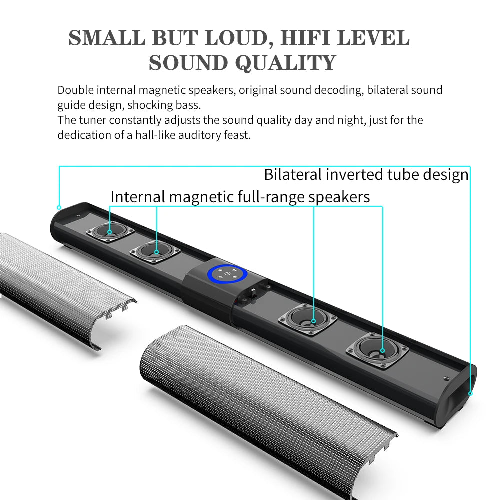 Wireless Bluetooth Sound Bar Speaker System Super Power Sound Speaker Wired Wireless Surround Stereo Home Theater TV Projector - Omnia