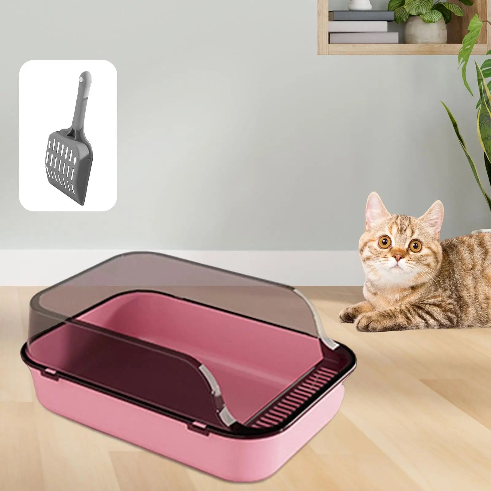 Cat Litter Box Kitten Potty Toilet for Small Medium Large Cats Small Animals - Omnia