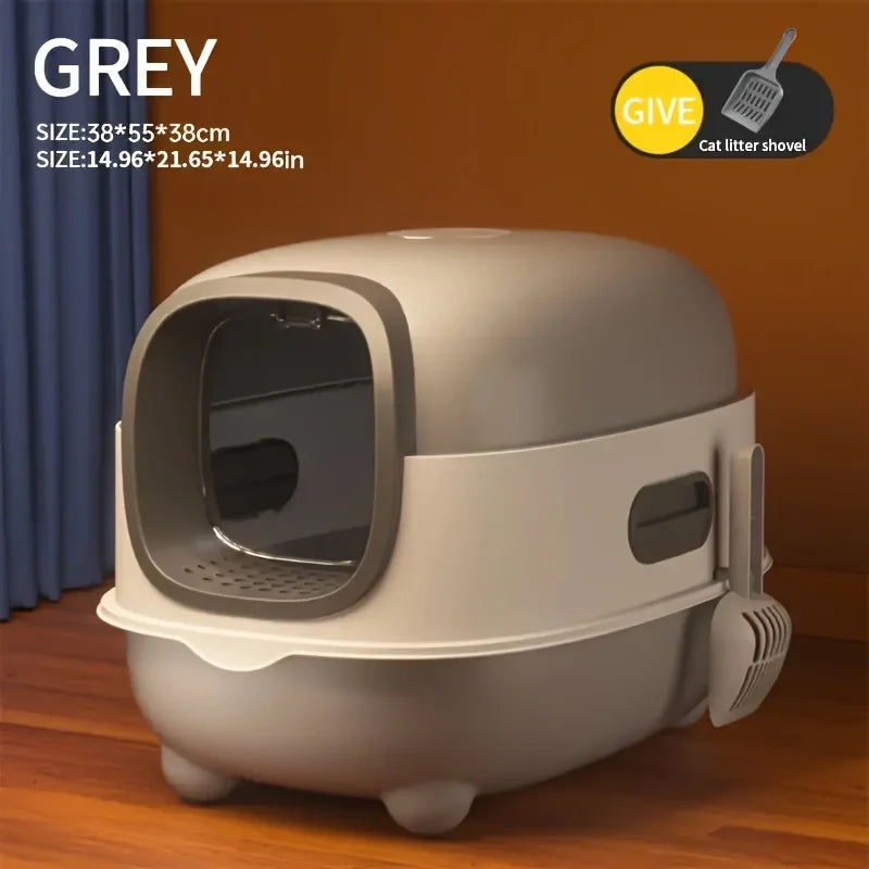 Cat Litter Box - Spacious, Foldable, Top-Entry Design, Anti-Splash &Odor-Control - Omnia