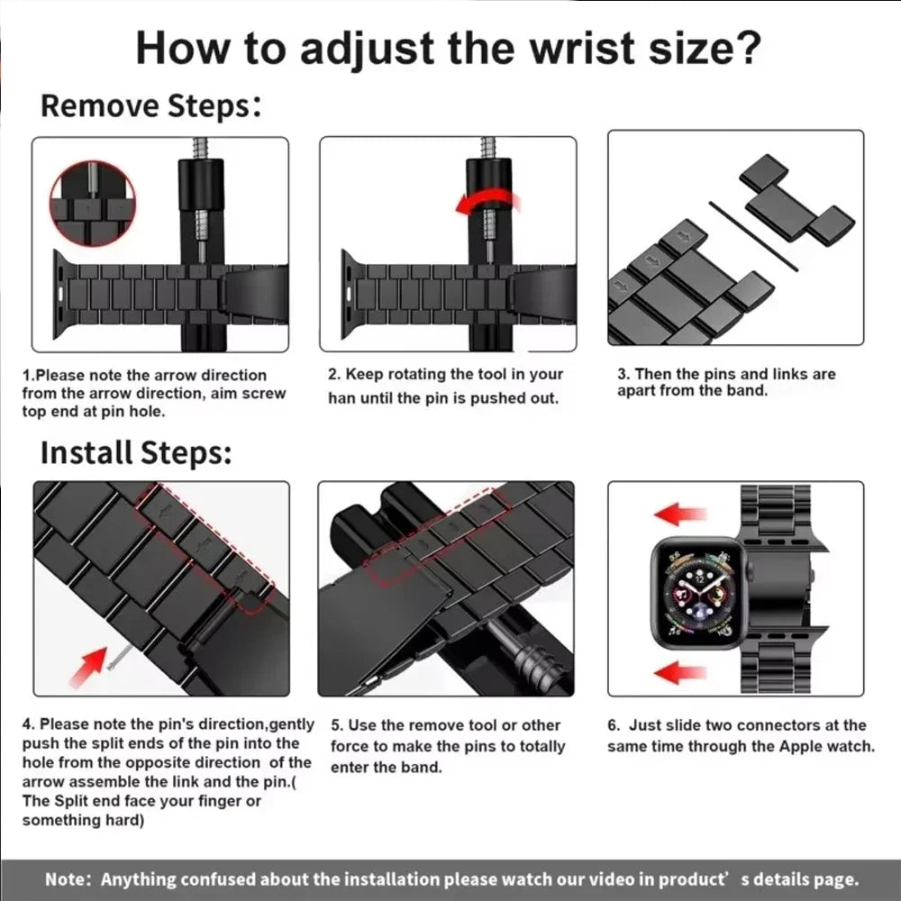 Stainless Steel Strap for Apple Watch Ultra 3/2 Band 46mm 49mm 40mm 44mm 42mm 41mm 45mm Bracelet IWatch Series 11 10 9 8 7 SE 6 - Omnia