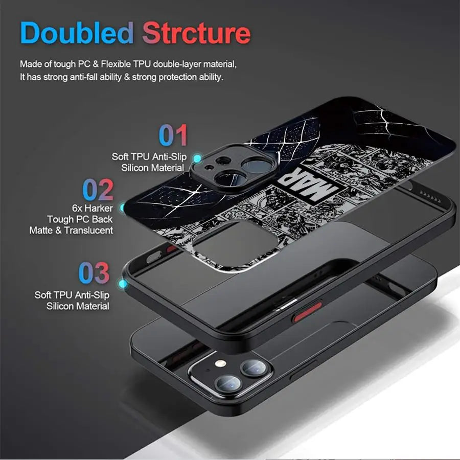 Cartoon Spider Man Case for iPhone 11 13 Mini XR X 14 16 Pro Max 12 15 Plus Matte Phone Cover - Omnia