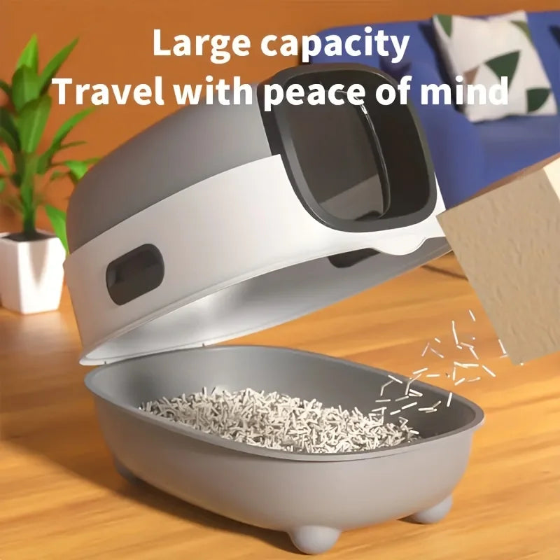 Cat Litter Box - Spacious, Foldable, Top-Entry Design, Anti-Splash &Odor-Control - Omnia
