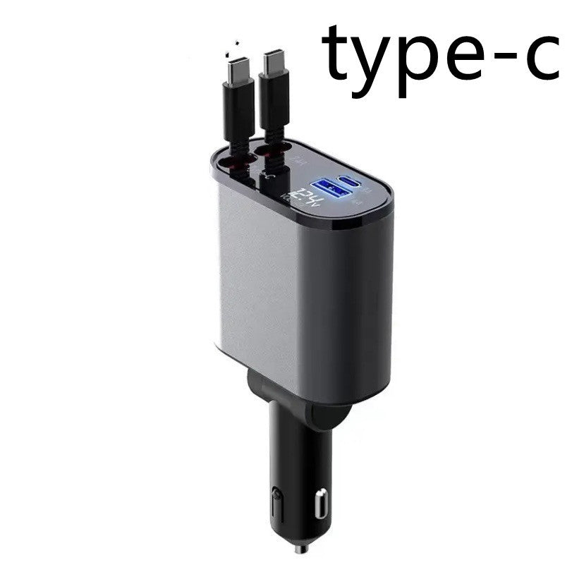 Metal Car Charger 100W Super Fast Charging Car Cigarette Lighter USB And TYPE-C Adapter - Omnia