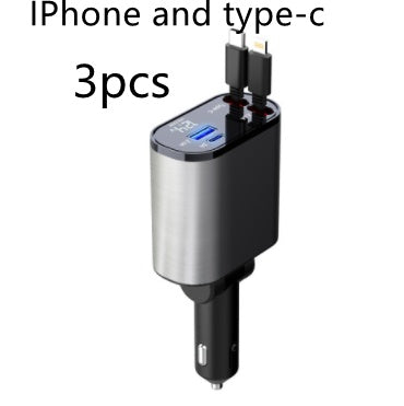 Metal Car Charger 100W Super Fast Charging Car Cigarette Lighter USB And TYPE-C Adapter - Omnia