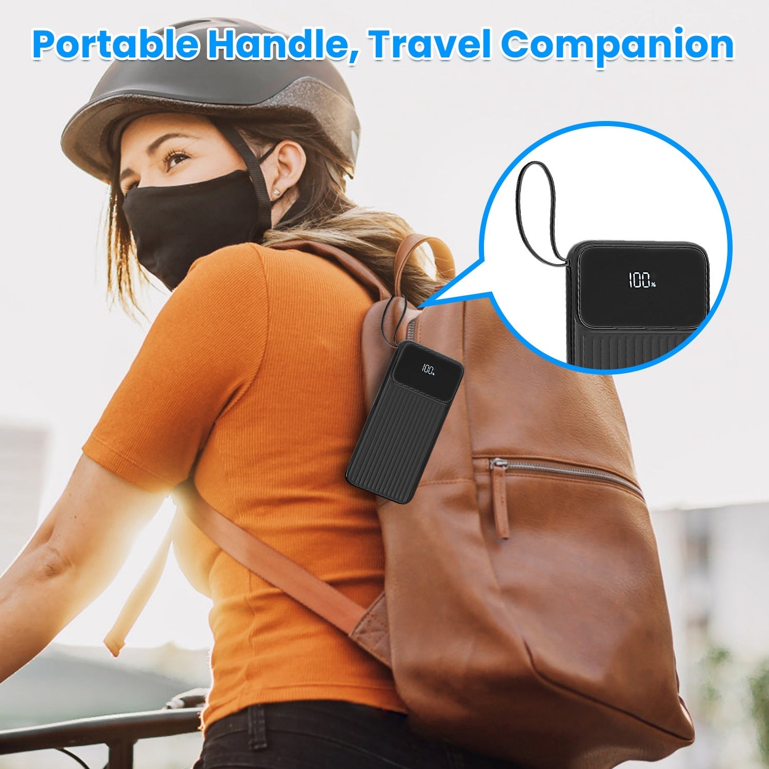 1Pc PD22W Fast Charger 20000mAh Fast Charging Power Bank Portable Charger With 4 Inbuilt Cables - Omnia