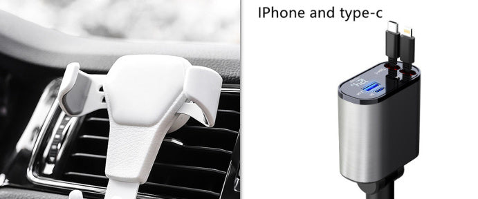 Metal Car Charger 100W Super Fast Charging Car Cigarette Lighter USB And TYPE-C Adapter - Omnia