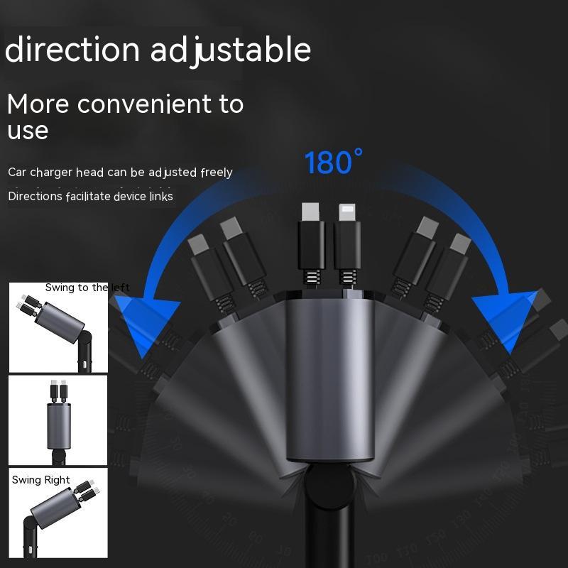 Metal Car Charger 100W Super Fast Charging Car Cigarette Lighter USB And TYPE-C Adapter - Omnia