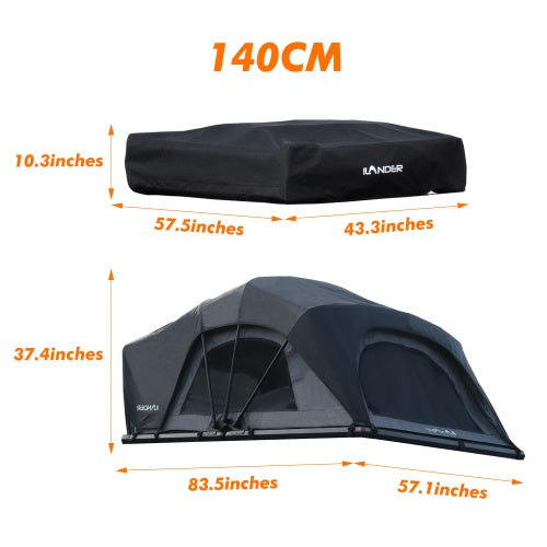 ILANDER Lite Cruiser Rooftop Tent 140cm, Entry Level Land Aluminum Folding Rooftop Tent For Sedans SUV Truck Camping Waterproof, Windproof - Omnia 