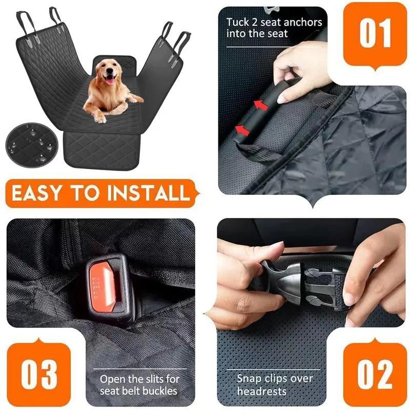 Orange Single-layer Hard Board Rear Seat Pet Travel Car Pet Mat Pet Car Bed - Omnia 