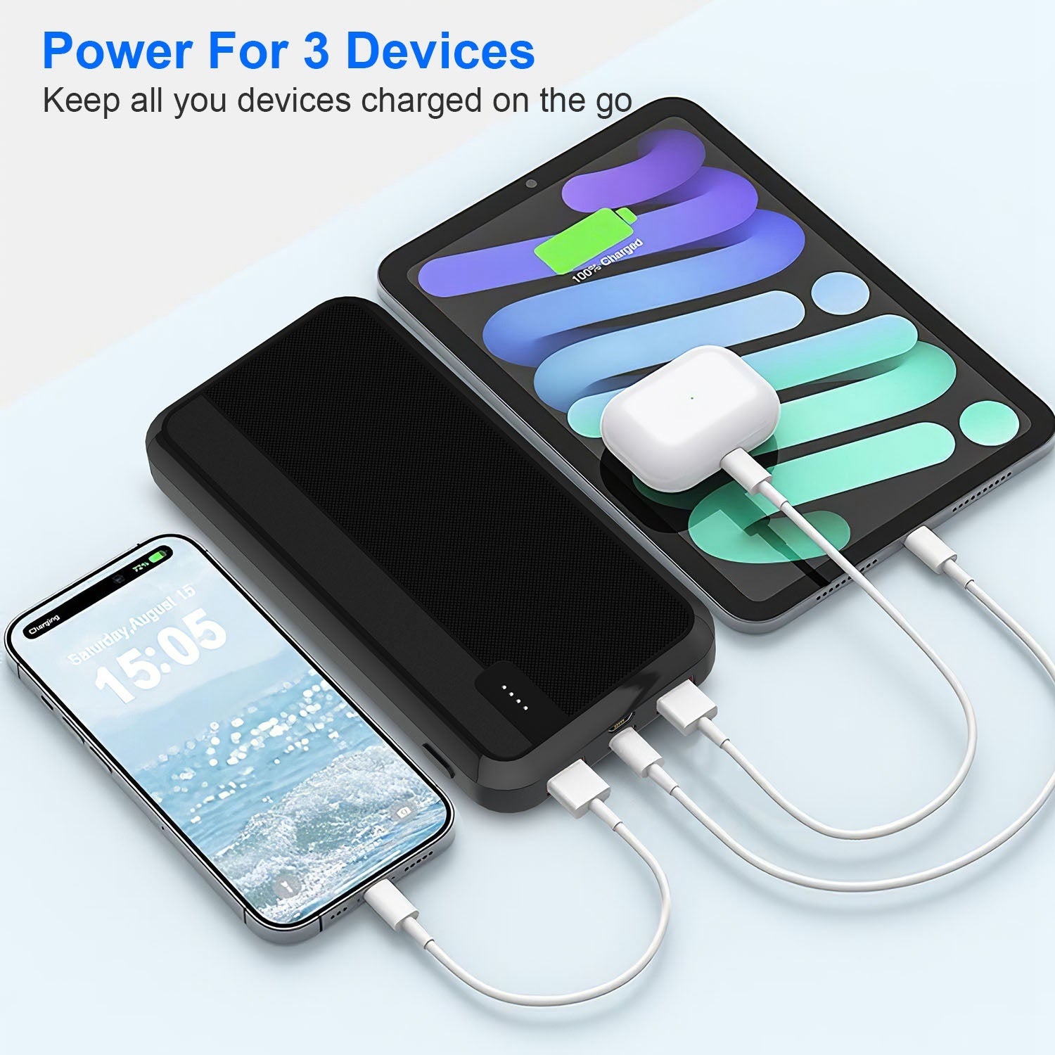 1Pc 10000mAh Or 20000mAh Optional PD22.5W Fast Charging Power Bank Fast Charger Portable Phone Charger With Type-C USB Cable Fit - Omnia 