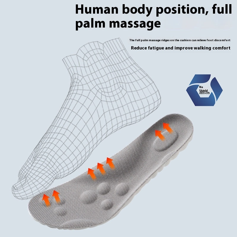 Insole No Tired Foot Arch Massage Sweat Absorbing And Deodorant Antibacterial - Omnia 