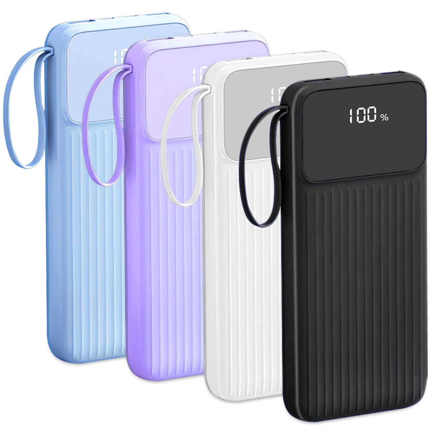 1Pc PD22W Fast Charger 20000mAh Fast Charging Power Bank Portable Charger With 4 Inbuilt Cables - Omnia 