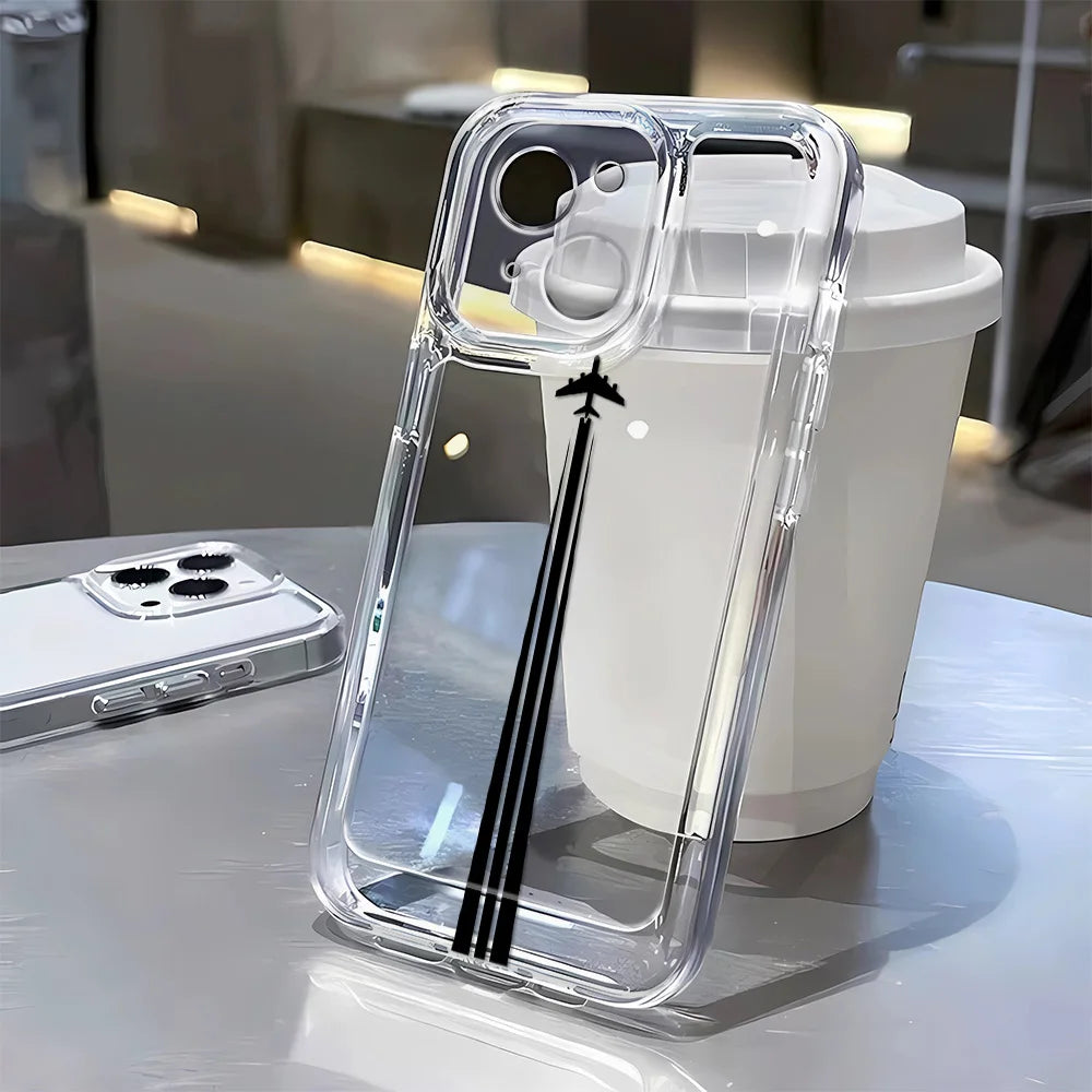 Travel-nspired Airplane Route Desian Clear Phone Case For iPhone - Omnia 