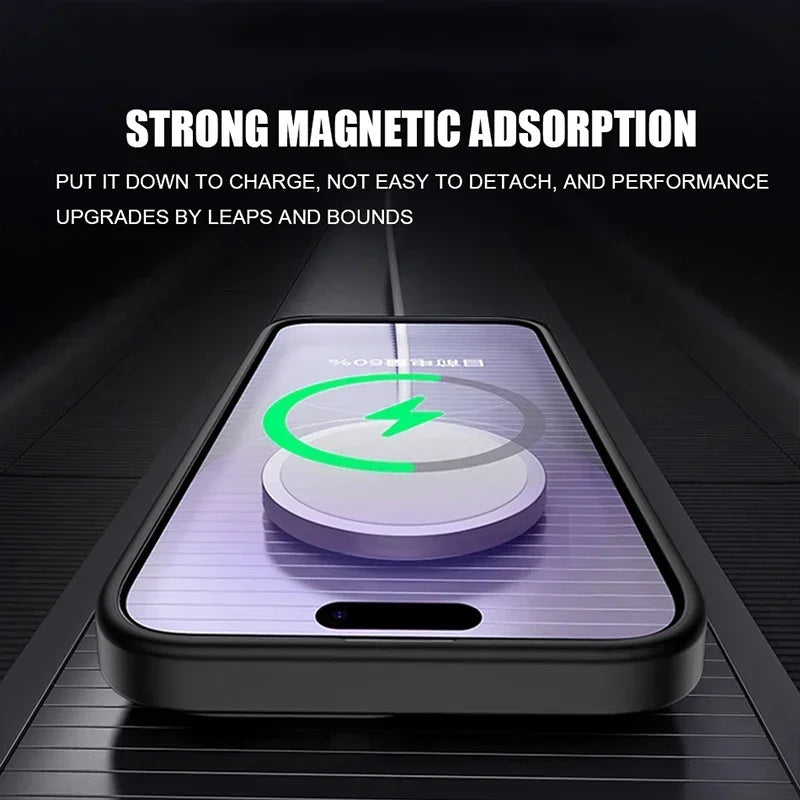 For Magsafe Matte Armor Wireless Charge Case For iPhone 16 15 14 13 11 12 Pro Max Plus Magnetic High Quality Translucent Cover - Omnia 