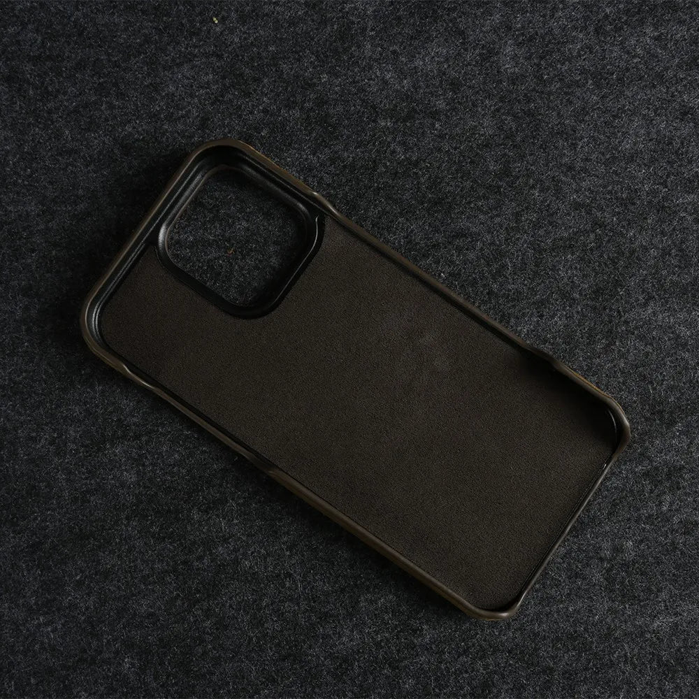 Classic Durable Crazy House Pattern Genuine Leather Phone Case For Iphone - Omnia 