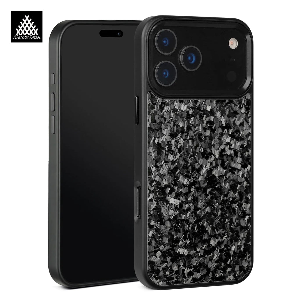 Forged Carbon Fiber Case for iPhone 17 17Air 17Pro 17 Pro Max with Magsafe Metal Camera Lens and Buttons Magnetic Phone Cover - Omnia 