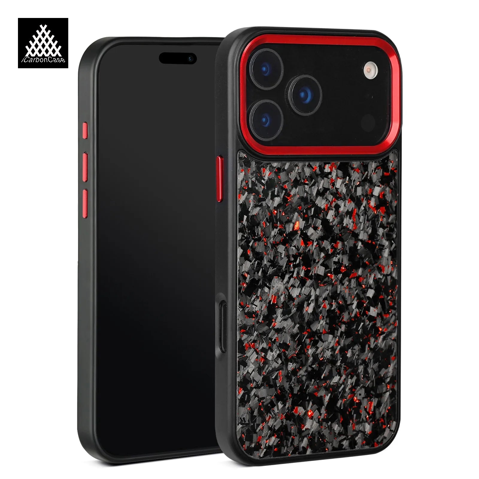 Forged Carbon Fiber Case for iPhone 17 17Air 17Pro 17 Pro Max with Magsafe Metal Camera Lens and Buttons Magnetic Phone Cover - Omnia 