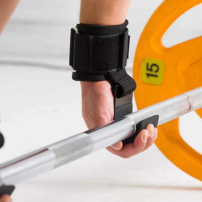 Weight Lifting Hook Grips With Wrist Wraps Hand-Bar Wrist Strap Gym Fitness Hook Weight Strap Pull-Ups Power Lifting Gloves - Omnia 
