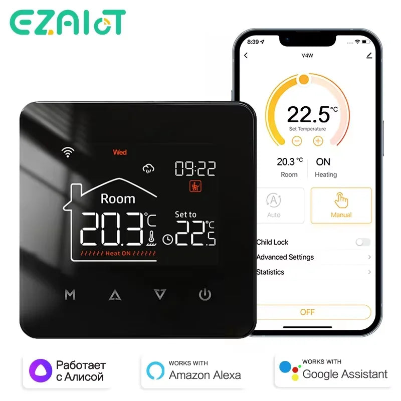 Tuya Smart Home Thermostat Water Electric Warm Floor Heating Gas Boiler WiFi Temperature Remote Controller with Google Alexa - Omnia 