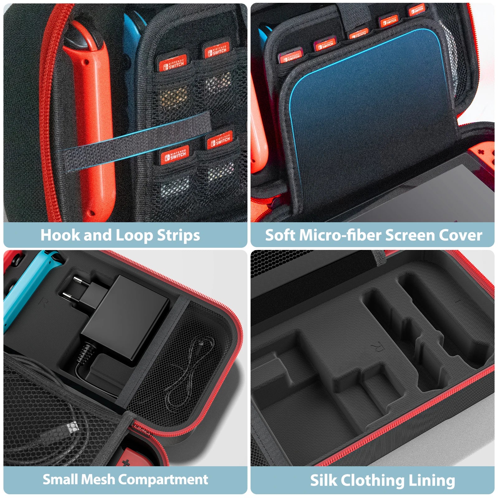 Large Storage Bag for Switch Portable Carrying Protective Case Anti-Scratch Waterproof Travel Bag for Nintendo Switch OLED - Omnia 