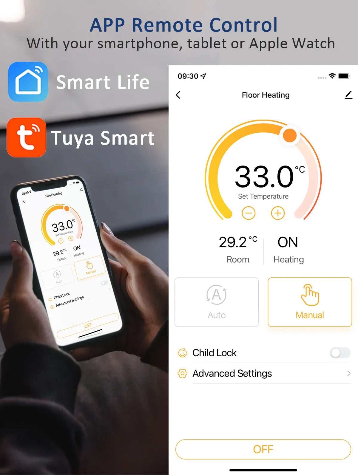 RF Wireless Thermostat Smart WiFi Floor Heating For Gas Boiler Battery Powered Tuya Temperature Controller Receiver Alice Google - Omnia 