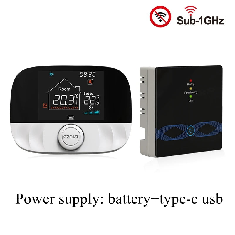 RF Wireless Thermostat Smart WiFi Floor Heating For Gas Boiler Battery Powered Tuya Temperature Controller Receiver Alice Google - Omnia 