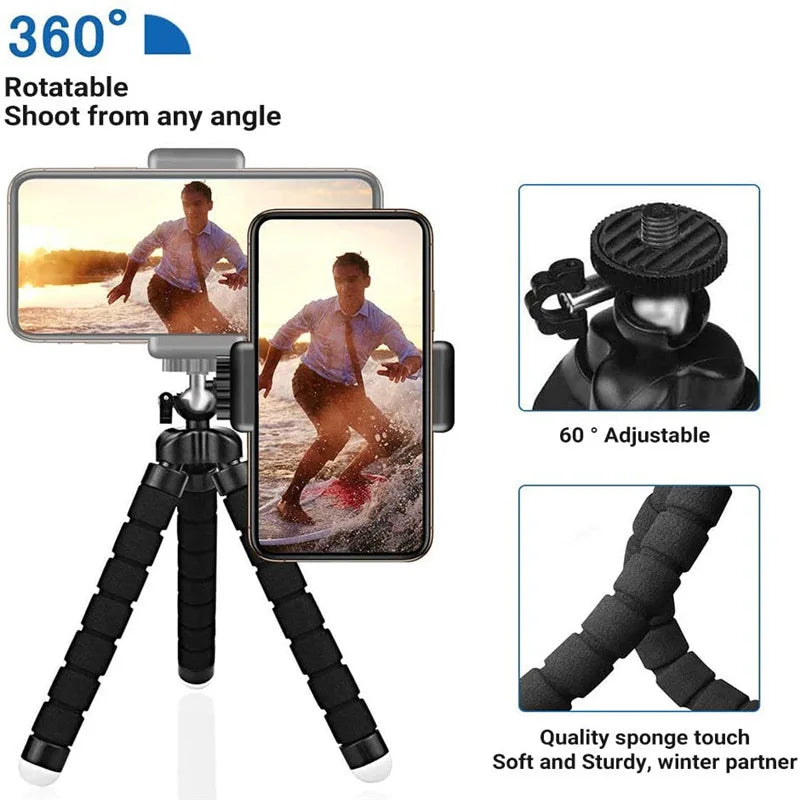 Mini Universal Photography Octopus Tripod Monopod Phone Mini Camera Phone Webcam Holder Clip Smartphone Monopod Tripe Stand - Omnia 