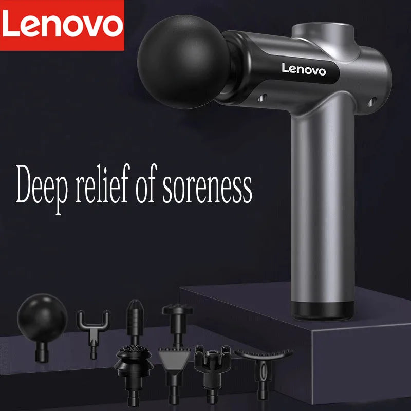 New Lenovo N3 Series Fascia Gun  LED Touch Screen 8Massage Head Muscle Relaxation Massager Relieve Exercise Soreness Portable - Omnia 