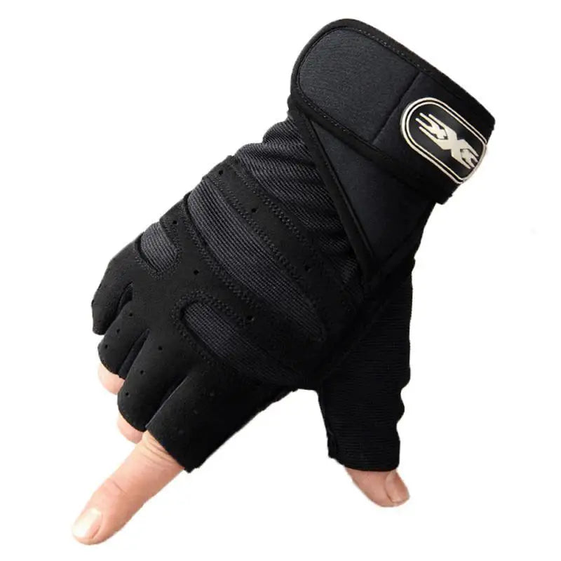 Gym Fitness Heavyweight Training Gloves Men women Body Building Half Finger Non-Slip Gloves Wrist Support Weightlifting Sports - Omnia 
