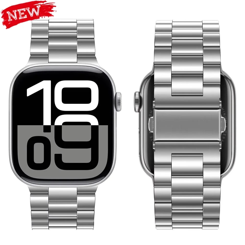 Stainless Steel Strap for Apple Watch Ultra 3/2 Band 46mm 49mm 40mm 44mm 42mm 41mm 45mm Bracelet IWatch Series 11 10 9 8 7 SE 6 - Omnia 