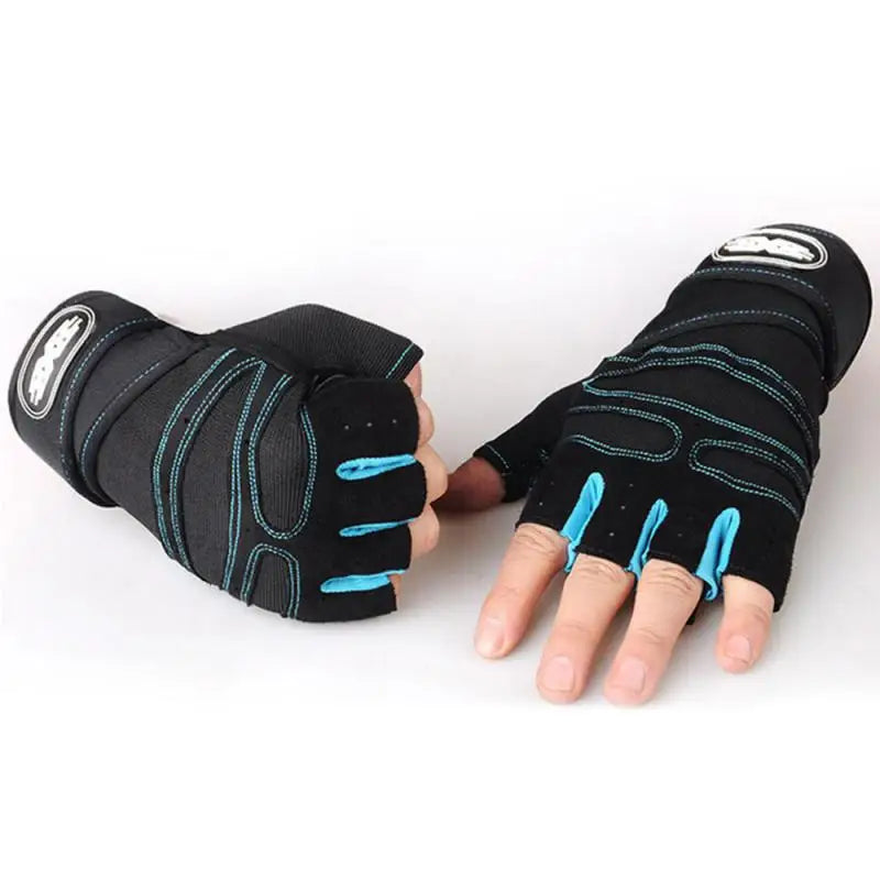Gym Fitness Heavyweight Training Gloves Men women Body Building Half Finger Non-Slip Gloves Wrist Support Weightlifting Sports - Omnia 